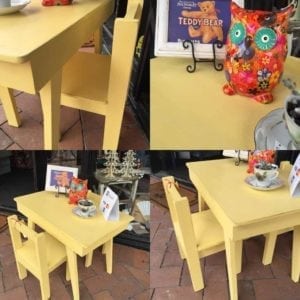 Upcycled Furniture - Retro painted childrens wooden table set