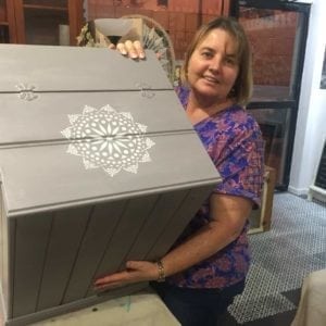 Upcycled Furniture Workshop - Stencilled wooden storage box