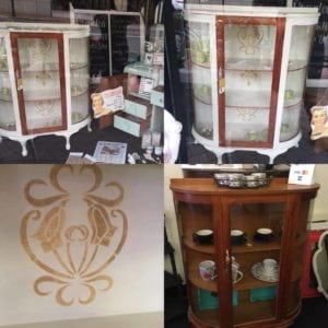 Upcycled Furniture - antique retro glass storage cabinet
