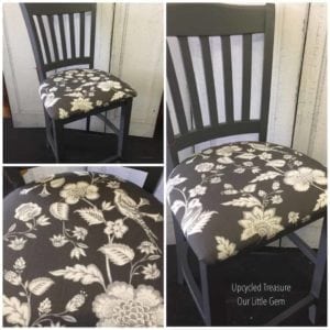 Upcycled Furniture - re-upholstered fabric and painted dining chair