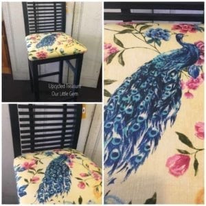 Upcycled Furniture - re-upholstered restored fabric dining chair