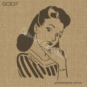 Retro Lady Stencil - GCE37 - Gemini Creative